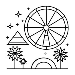 Coachella’s visual energy in line drawings on white