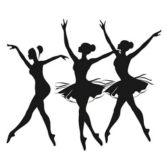 Fototapeta premium Graceful Ballerinas in Silhouetted Dance Pose