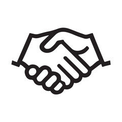 Fototapeta premium Simple black Vector Illustration of a Business Handshake