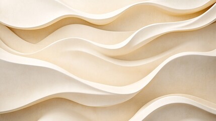 Obraz premium Abstract Beige Wavy Background with Elegant Curves and Flowing Lines Creating a Minimalistic and Modern Design, Perfect for Interior Decor, Graphic Design, or Art Concepts