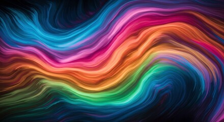 Abstract Rainbow Swirls: A captivating abstract background features vibrant, swirling, rainbow colors. The dynamic, fluid lines evoke movement, energy, and creativity.