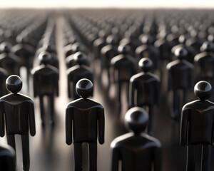 Fototapeta premium Abstract Illustration of Crowd of Figures in Unity and Togetherness, Perfect for Concepts of Community and Teamwork