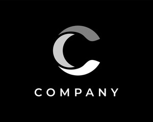 Initial Letter C Lettering Monogram Circular Circle Round Geometric Vector Logo Design Illustration