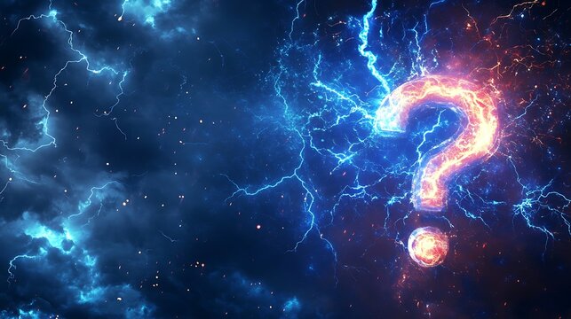 Fiery and Electric Question Mark in Cosmic Storm