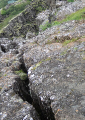 Where the tectonic plates separate in Iceland