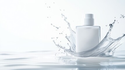 Nourishing squareshaped moisturizer splash pristine white background uhd image soothing product showcase minimalist environment
