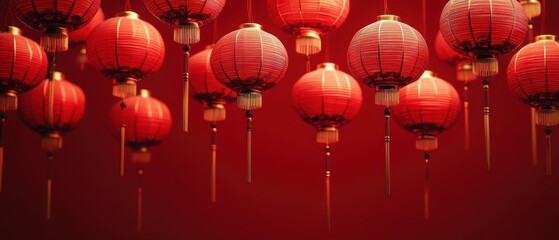 Vibrant festival of chinese culture red lanterns in a captivating and harmonious setting