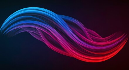 Abstract Flow: An ethereal dance of vibrant red and blue hues swirling in a mesmerizing abstract motion, creating a captivating visual rhythm on a deep black background.