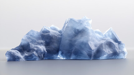 Ice crystal, blue iced glacier or floe, vector iceberg, cap snowdrift winter element for gui and ui game. Isolated cartoon turquoise frozen ice block or glass with sloping shiny surface