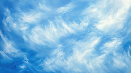 Obraz premium Soft blue and white oil paint strokes mimicking sky-like patterns, with gentle texture and flowing brush marks for a serene background