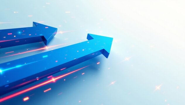 Speeding blue arrows in a dynamic abstract background, design, abstraction, motion