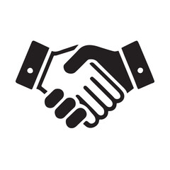 Simple black Vector Illustration of a Business Handshake