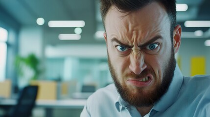 Frustrated person in work uniform feeling overwhelmed by tasks, representing workplace stress and challenges in professional environments.