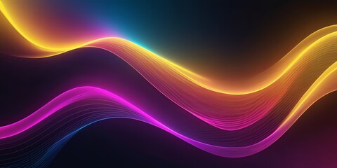 Obraz premium fondo abstracto ondas de luz sobre fondo oscuro