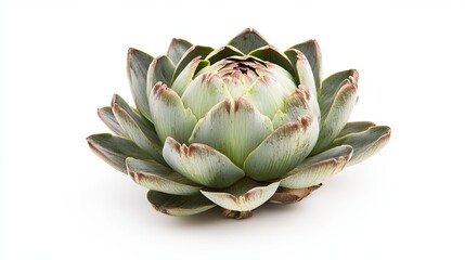 Fototapeta premium Fresh whole artichoke on white background