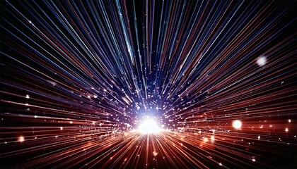 Fototapeta premium 幻想的で色鮮やかな宇宙でワープするイメージのイラスト