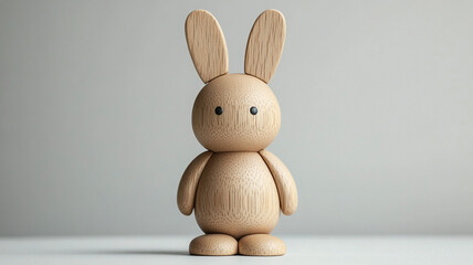 Obraz premium Easter wooden rabbit. the DIY concept. The concept of Easter celebration. Space for the text. Happy Easter. Rabbit for coloring with paints. DIY for children and adults. Product card.