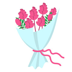 Pink Rose Flower Beauty Bouquet Illustration