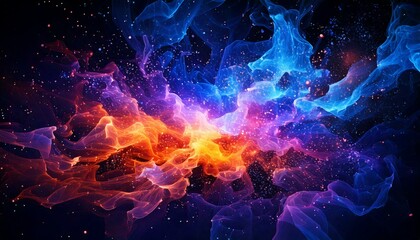 幻想的で色鮮やかな宇宙の星雲の抽象的なイラスト