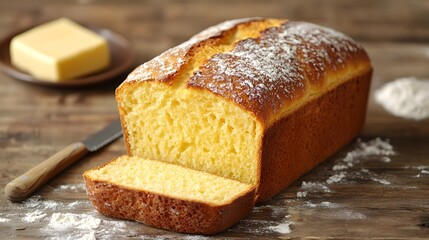 A Deliciously Crafted Golden Gluten-Free Bread Loaf Fresh From the Oven on a Rustic Wooden Table
