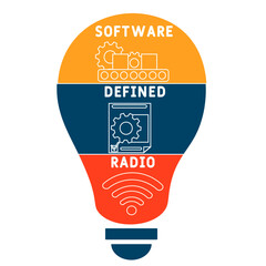 SDR - software defined radio acronym. business concept background. vector illustration concept with keywords and icons. lettering illustration with icons for web banner, flyer, landing pag