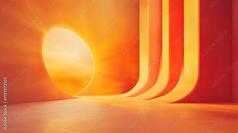 Poster subtle glowing warm tones blending seamlessly with gradients in a mesmerizing abstract background th