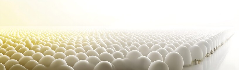 Fototapeta premium Abstract Field of White Spheres in a Bright Light