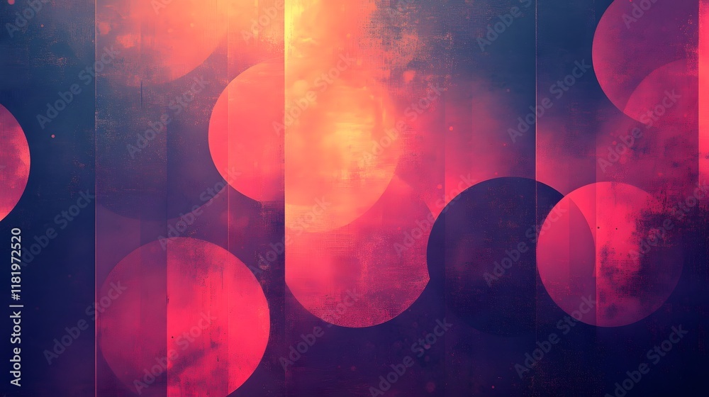 Poster visually captivating gradient patterns with a vintage retro inspired aesthetic blending soft dreamy 