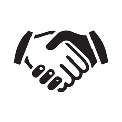 Obraz premium Simple black Vector Illustration of a Business Handshake
