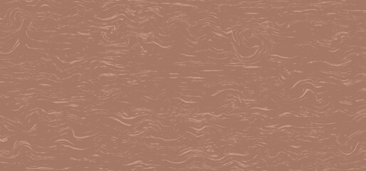 Mocha mousse color pattern, wood background, old grunge wall. Abstract rough wave texture. Scratch paper effect. Noise curve vintage bg. Trendy colour 2025 year. Vector illustration