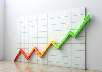 Positive Growth, Upward Trending Graph, Financial Success, Business Chart, Data Analytics Stock Photo