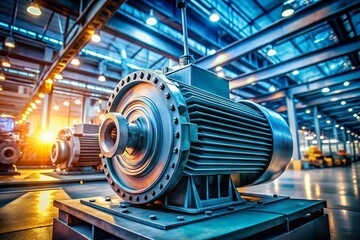 Powerful Electric Motors Driving Industrial Automation: High-Resolution Stock Photo