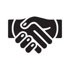 Obraz premium Simple black Vector Illustration of a Business Handshake