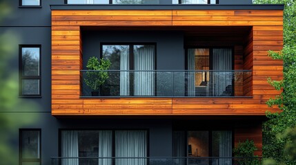 Modern Apartment Balcony 3D Render