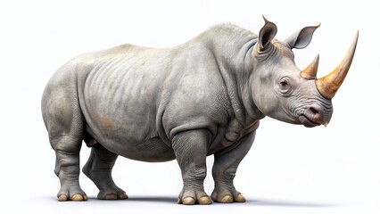 Obraz premium Prehistoric Arsinoitherium Mammal Isolated on White Background - Stock Photo