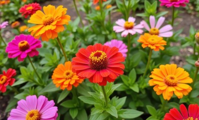 Colorful flowers in vibrant bloom.