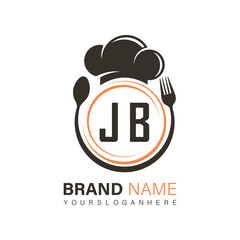 initial monogram logo With restaurant Circle shape logo design.