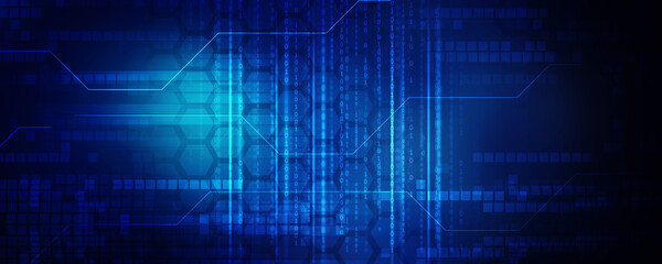 2d illustration Abstract futuristic electronic circuit technology background