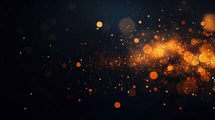 Fototapeta premium Glowing Dust Particles on Dark Background with Sparkling Effects