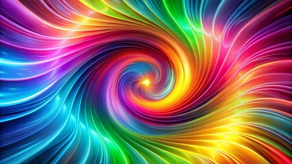 Obraz premium Psychedelic Retro Wave Background: Fluorescent Abstract Art, 70s 80s Groovy Design