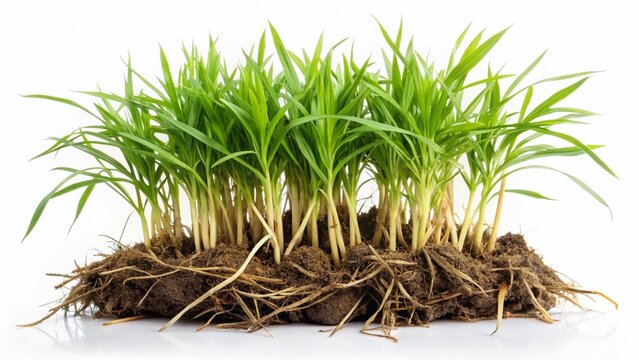 Quack Grass (Agropyron repens) Isolated on White Background - Weed Botany Stock Photo