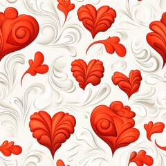 Colorful Heart Pattern Design with Twirling Swirls for Festive Celebrations and Romantic Themes