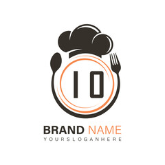 initial monogram logo With restaurant Circle shape logo design.
