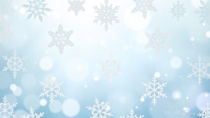 A seamless pattern of detailed snowflakes on a frosty blue and white background. Elegant crystalline designs with subtle sparkles evoke winter's purity, perfect for seasonal decor and textiles.