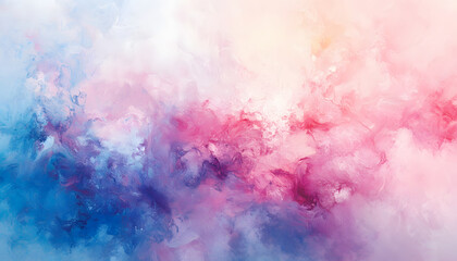 Fototapeta premium Abstract Pastel Swirl Painting in Blue Pink and Purple Hues