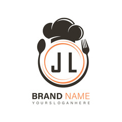 initial monogram logo With restaurant Circle shape logo design.
