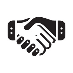 Obraz premium Simple black Vector Illustration of a Business Handshake