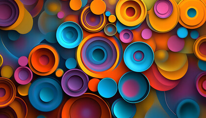 Abstract Colorful Overlapping Circles Design