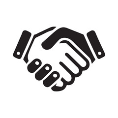 Obraz premium Simple black Vector Illustration of a Business Handshake