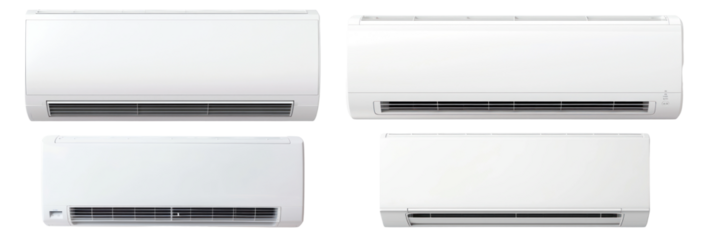 Wall type air conditioner  png cut out element set, transparent background